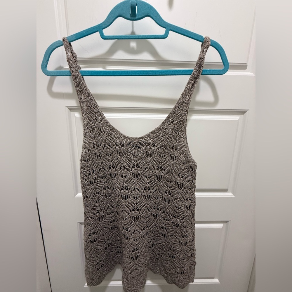 American Eagle. Crochet Tank. Taupe. Size Medium.